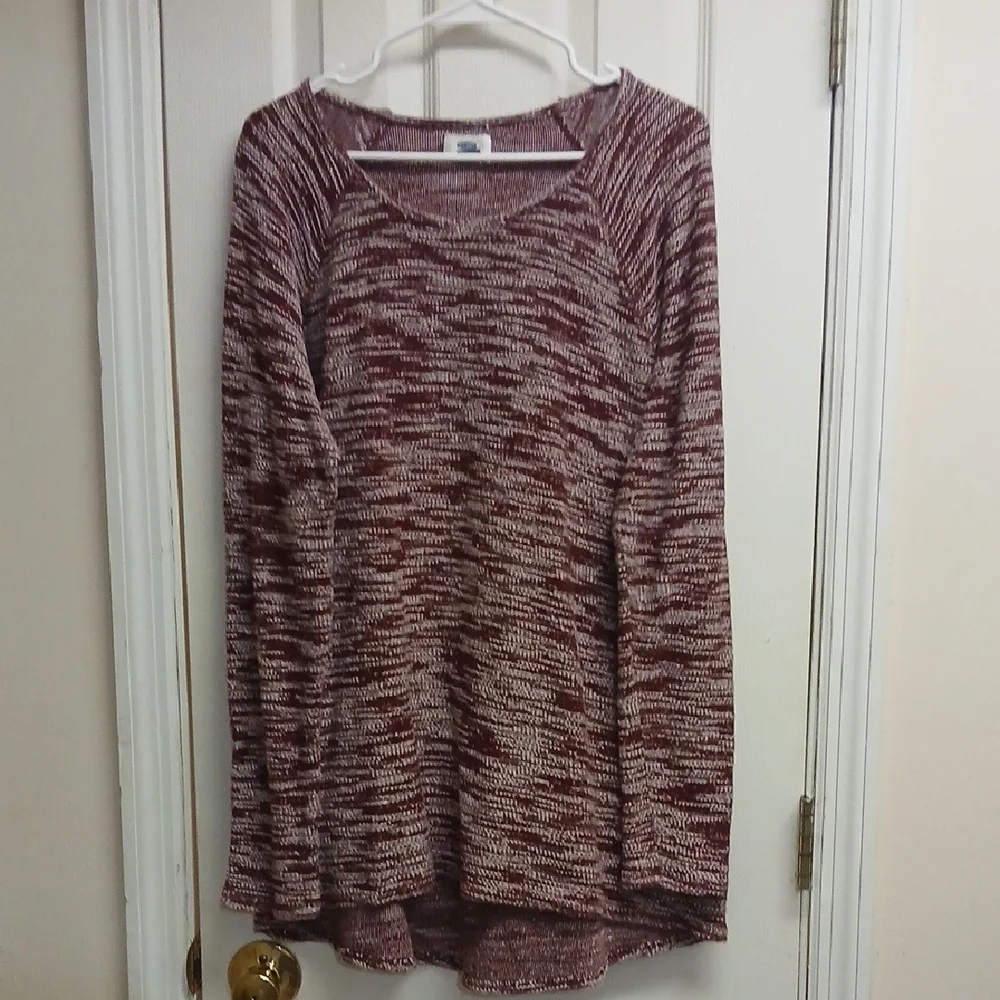 OLD NAVY SCOOP NECK BROWN/CREAM LONG SLEEVED SWEATER SIZE XL